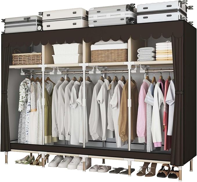 Portable Closet Wardrobe with Drawers for Bedroom，Apartment and Living Room