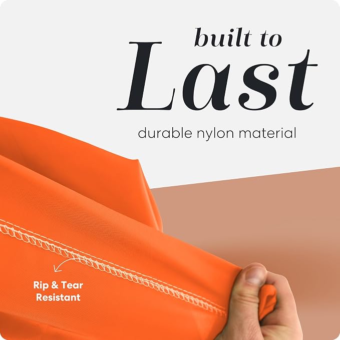 Extra Large Laundry Bag 30 x 40 - Heavy Duty Nylon, Locking Drawstring, Machine Washable, Holds 3 Loads, Dirty Clothes Sack for Travel, Dorm, College | Handy Laundry (Orange) | 30"x40" XL Nylon Laundry Bag, Locking Drawstring, Machine Washable, Heavy D...