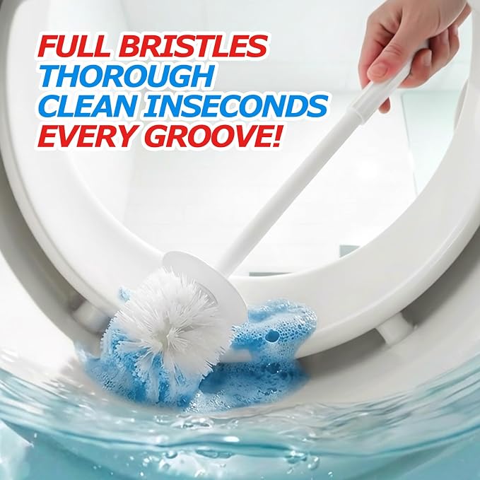 FORASTO 3Pack Toilet Bowl Brush and Holder Set - Toilet Scrubber Brush,Cleaning Brush,Bathroom Decor,Household Essentials,Cleaning Supplies,Home Essentials,White | Plastic & Bristles, 3-Pack Brush Combo, Drip-Free Holder, Bathroom Corner Storage, White...