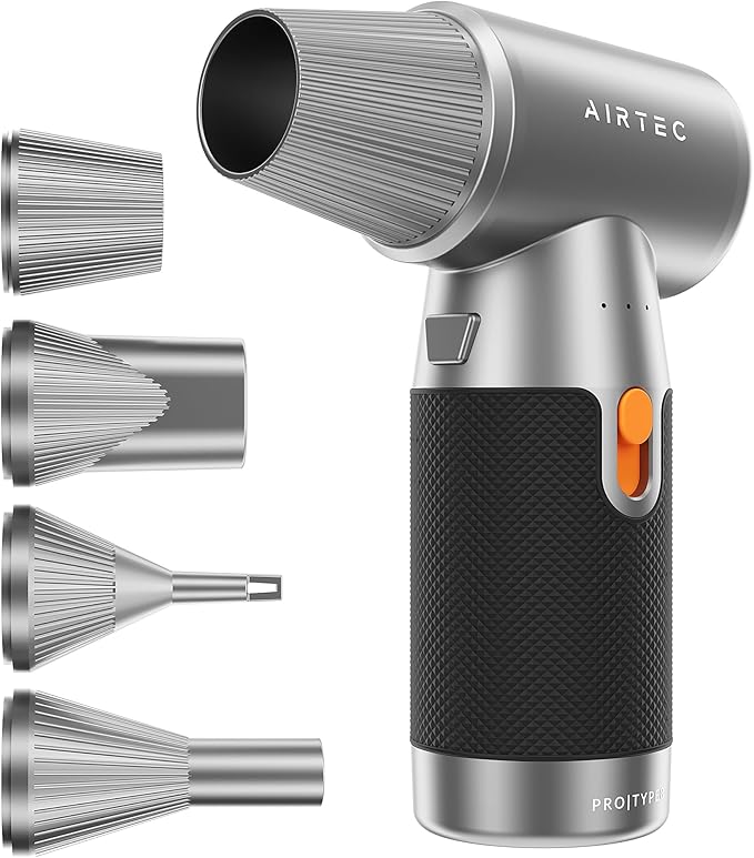 AirTec Ultra Cordless Air Duster for PC & Electronics, Rechargeable Electric Air Blower for Keyboard, Laptop, Console & Home Cleaning, Alternative to Canned Air (Type 8 - Space Core)