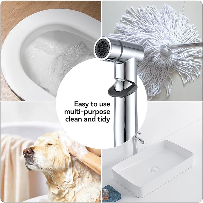 Handheld Bidet Sprayer for Toilet Kit Cleaning Assistant Jet Spray Bidet Attachment with Adjustable Water Pressure Easy Control One Button Shut-Off Water