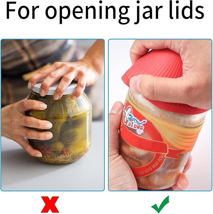 3-Pack Rubber Gripper Openers for Arthritis Hands Non-Slip Jar/Bottle Opener for Seniors & Weak Hands Reusable Can Lid Remover for Most Jars & Bottles