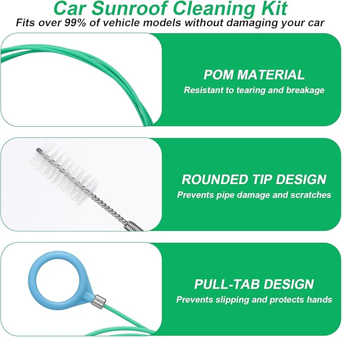 XANGNIER Auto Sunroof Drain Cleaning Tool, 118in Extra Long Flexible Car Sun Roof Drain Cleaner Unclogger for Windshield Wiper & Trunk Drain Holes
