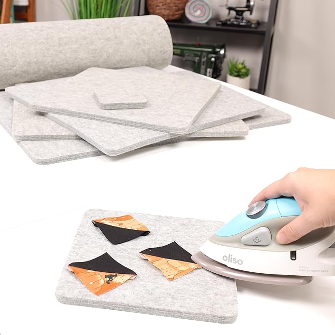 Wool Pressing Mat - Ironing Pad for Quilting & Sewing | Premium 100% New Zealand Felted Wool, by Sew Creative (8-1/2" x 8-1/2")