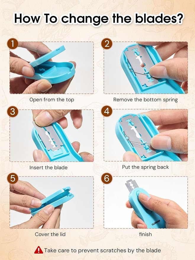CLUEAPOP Bread Lame for Dough Scoring, Magnetic & Reusable Bread Lame Dough Scoring Tool, Anti-Slip Handle with Long Retractable Razor Blades, Sourdough Scoring Tool for Bread Making