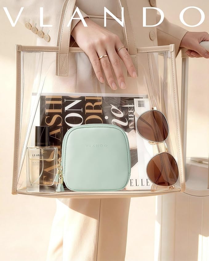 VLANDO 2-Layer Jewelry Travel Case for Necklaces,Rings,Earrings | Portable Organizer with Zip Closure Keeps Small Jewelry Separated for Vacations, Carry-On Purse, Weekend Trips, Green Grape
