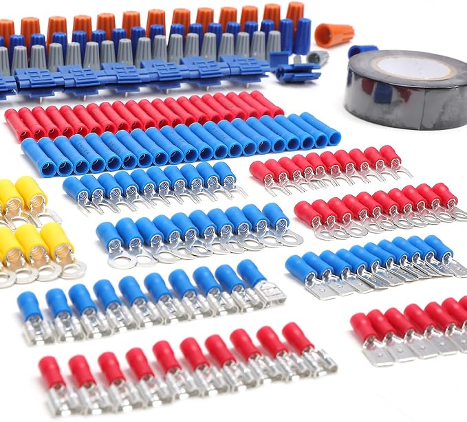 WORKPRO Crimping Tool Kit with 582PCS Heat Shrink Wire Connectors | Electrical Wire Terminals for AWG 22-10, 3-in-1 Wire Strippers Cutters & Crimpers, Electrical Repair Kit with Storage Case
