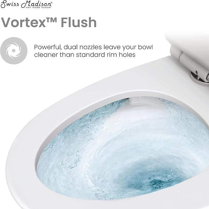 St. Tropez One-Piece Elongated Toilet Vortex Dual-Flush in Matte White 1.1/1.6 gpf