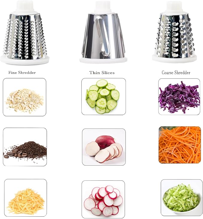 Dachenus Cheese Grater Rotary Cheese Grater,Versatile Cheese Shredder | Powerful suction cup base,Suitable for a wide range of ingredients,Safe hand-protection design,Detachable and easy to clean