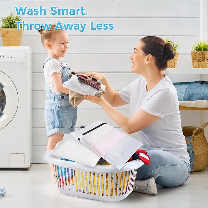 BAGAIL Laundry Bags Mesh Wash Bag for Intimates Lingerie and Delicates,6Pcs(3L,3M)