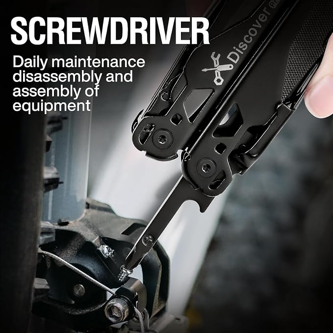 23 in 1 Multitool with Premium Gift Box, Cool Gadgets for Men (Black) | Include Screwdrivers Saw Screwdrivers Bottle Opener Pliers Camping Knife, Best Gift for Boyfriend Son Dad Him Husband