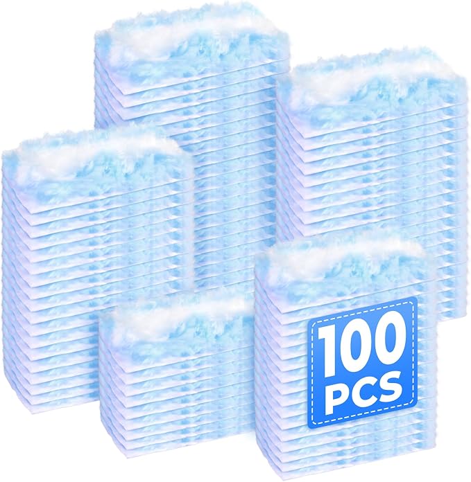 100 Pack Duster Refills Only, Microfiber Replacement Heads for Blinds, Blue | Made of electrostatic microfiber,Ideal for dust on furniture,blinds & fans,Perfect for homeowners & cleaners.