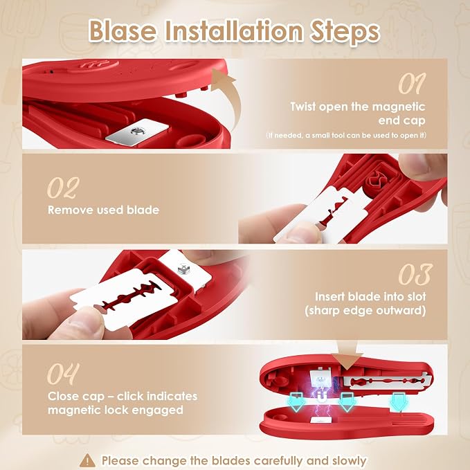 Bread Lame Sourdough Scoring Tool, Extractable & Magnetic Bread Scoring Tool, Scoring Knife for Bread Baking, Bread Razor for Homemade Bread, Sourdough Scorer Tool, Includes 5 Razor Blades-Red