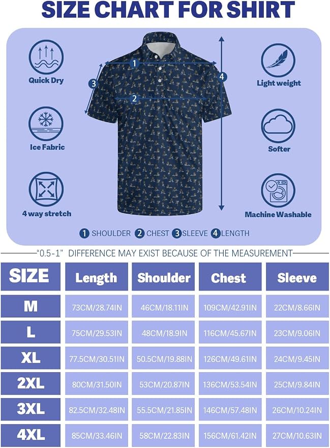 Polo Shirts for Men Moisture Wicking Mens Polo Shirts Patriotic Shirts for Men