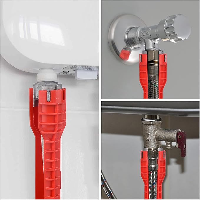 14-in-1 Multi-functional Faucet and Sink Wrench - Plumbing Wrench Installer | Wrench for Toilet, Sink, Bathroom, Kitchen Plumbing Installation and Repairs, Designed for Tight Spaces