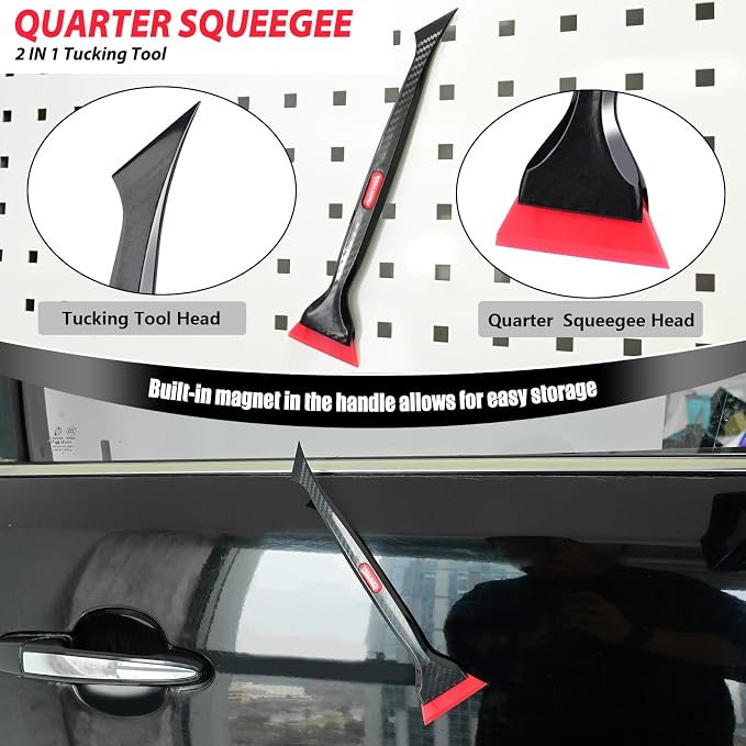 EHDIS Window Tint Tools Kit Professional Window Tint Squeegee Set with 8 Inch Silicone Squeegee,Mini Quarter Squeegee,Triangle Contour Tint Squeegee for Windshield & Rear Glass Tinting and Cleaning