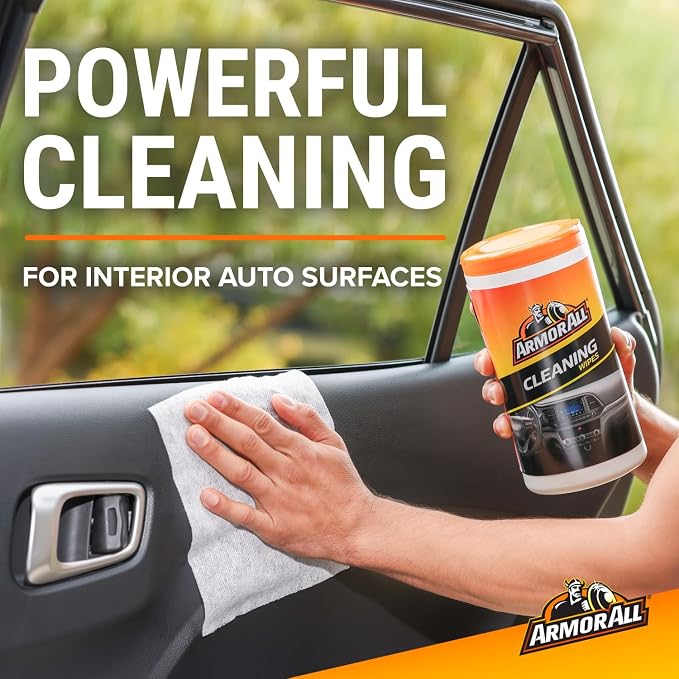 Armor All Car Cleaning Wipes , Wipes for Car Interior and Car Exterior, 50 Wipes Each