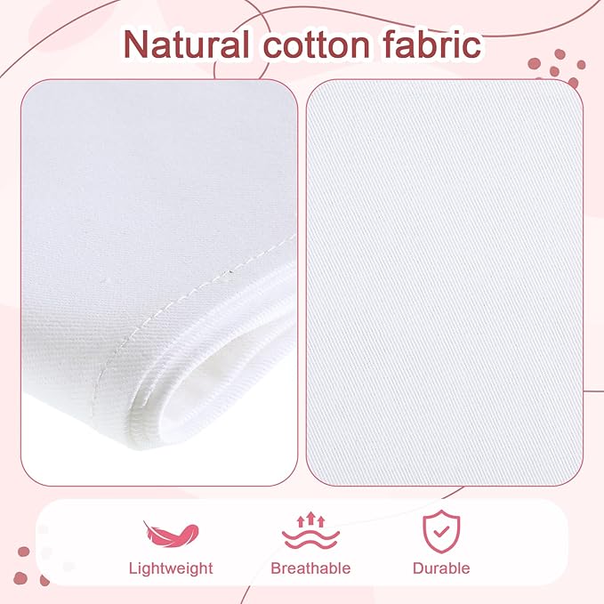 2 Pcs Cotton Pressing Cloth for Ironing, 24 x 24 Inch, Cloths Ironing-Pad for Press Clothing and Sewing, Ironing Cloth to Protect Clothes, Press Tool (White)