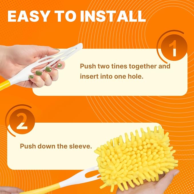 Reusable Duster Refill Compatible with Swiffer Hand Duster, Duster Refills | Washable Pet Heavy Duty Dusters Refills for Swiffer Duster 3ft 6ft Extended Handle, 6 Pack (Handle is Not Included)