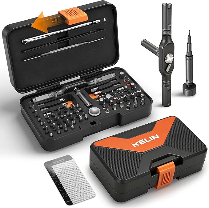 78 IN 1 Magnetic Ratchet Screwdriver Set T-Handle Ratchet Screwdriver Kit with Diamond-Faceted Handle & S2 Steel Bits, for Home Daily Repair, Precision Repair, Gift For Men Husband