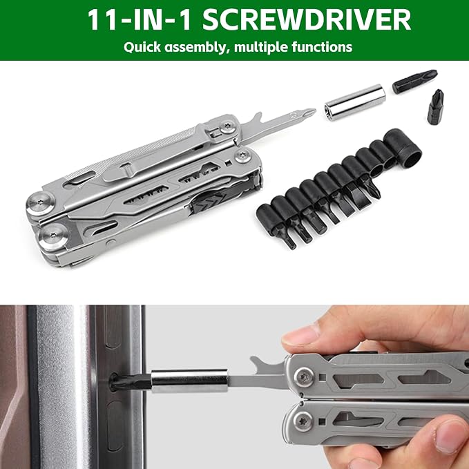 Multitool with Pocket Knife,28-in-1 Stainless Steel Needle Nose Pliers