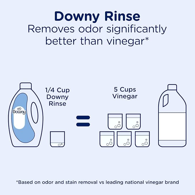 Downy Rinse Laundry Odor Remover, Ocean Mist Scent, 62 FL OZ, Fabric Softener and Laundry Odor Removal Rinse