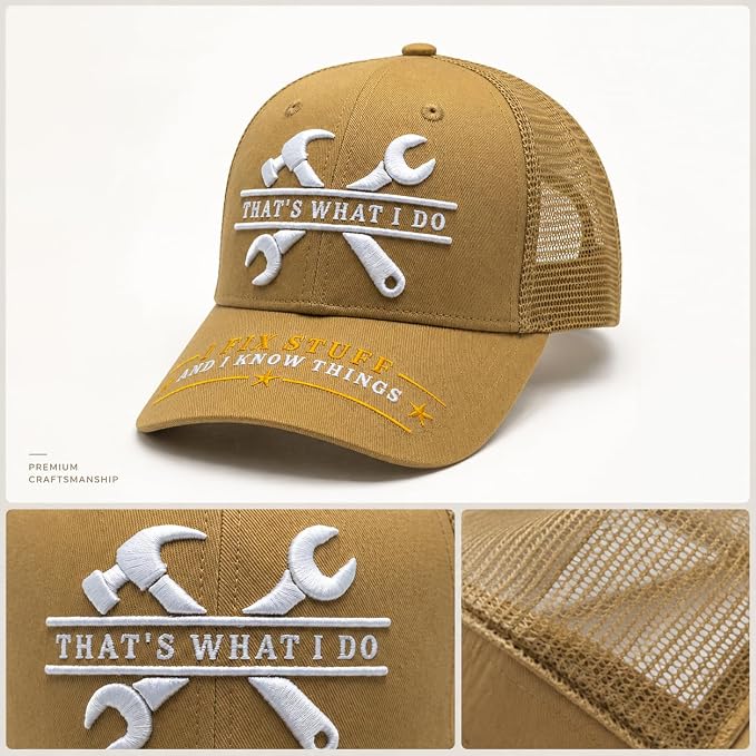 I Fix Stuff Funny Dad Hat,Gifts for Men Who Have Everything,Fathers Day Birthday Gift for Dad OR Husband