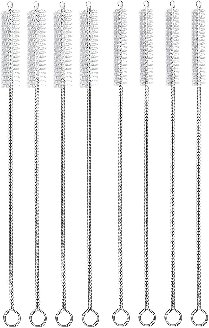 Hiware Straw Cleaner Brush Set, 8-Piece Long Cleaning Brush for Straws on Tumbler, Water Bottle, Sippy Cup, and Pipes, Tubes or Hummingbird Feeders