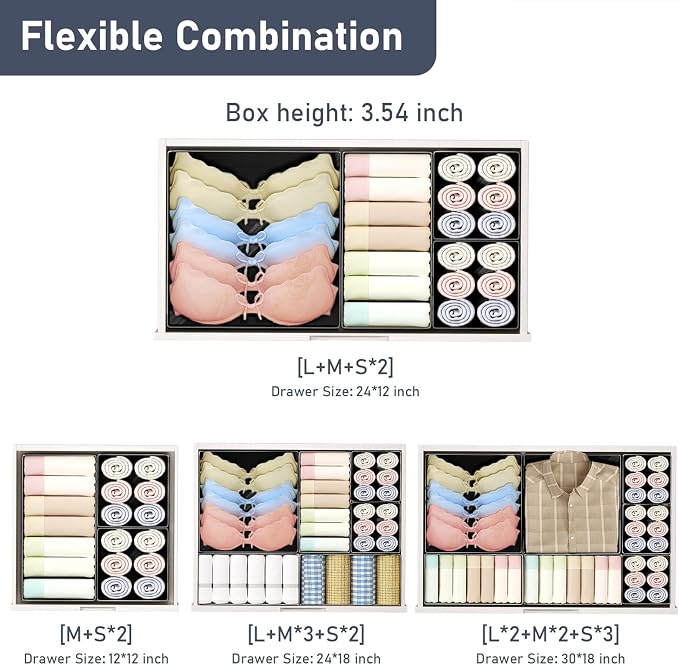 DIMJ Drawer Organizer Clothes Storage - 26 Pack Baby Dresser Organizer for Nursery, Small Fabric Closet Drawer Organizer Bins for Underwears Socks, Foldable Storage Dividers Organization for Bedroom