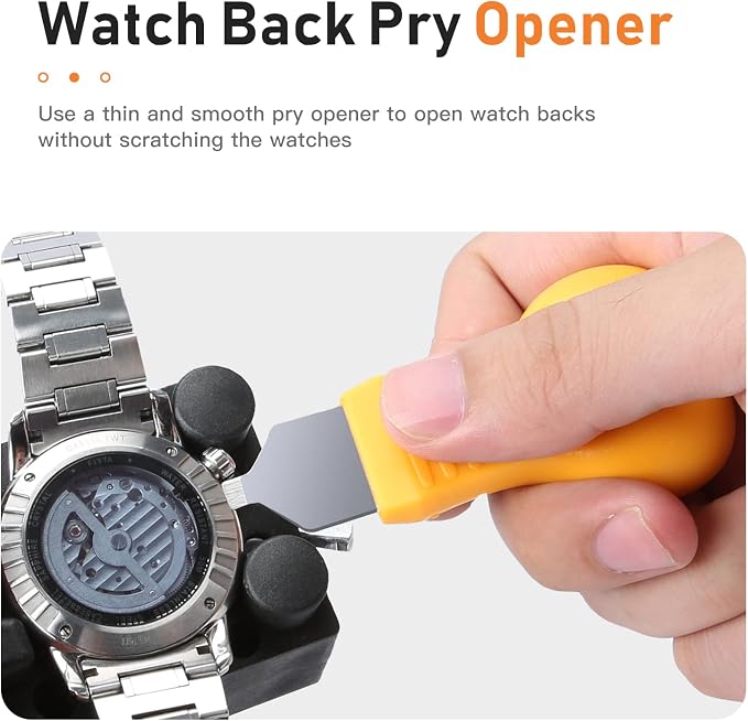 Kingsdun Watch Repair Kit, Professional Watch Battery Replacement Tool Watchband Link & Back Remover Spring Bar Tool Kit with Carrying Case & Instruction Manual
