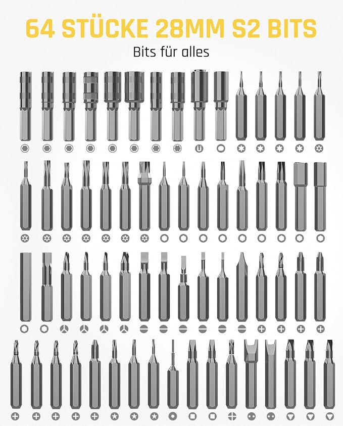 Fanttik Precision Electric Screwdriver Kit E1 NEX Workstation | 64 Magnetic Bits, 12 Types Fix Tools, 0.05/0.2 N.m, Magnetic Storage, Repair Tool for Phone Laptop Watch Electronics