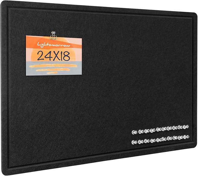 Felt Bulletin Board 24x18 inches, Decorative Pin Board for Home & Office | Cork Board Alternative for Wall with Push Pins, Display Mood Board for Photos, Notes & Reminders
