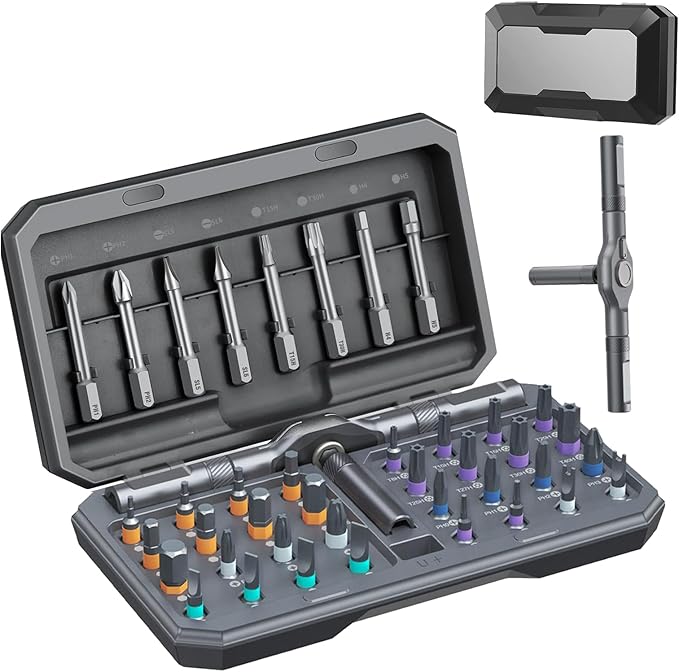 42 in 1 Magnetic Ratchet Screwdriver Set, Multi Bit DIY Magnetic Screwdriver Set with Detachable Ratchet Handle, Portable Precision Repair Tool Kit for Furniture, Electronics, Bicycle New Tools 2026