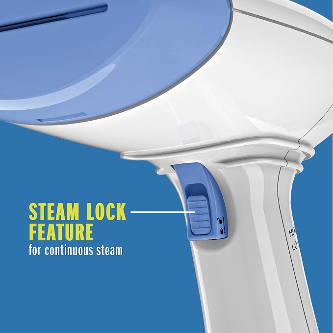 Conair Handheld Garment Steamer for Clothes, ExtremeSteam 1200W, Portable Handheld Design, White/Blue (Pack of 2)