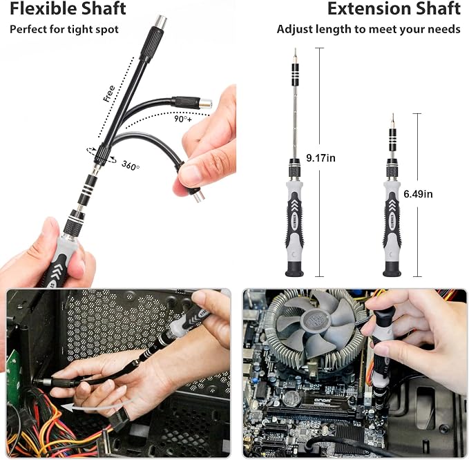 STREBITO Precision Screwdriver Set 142-Piece Magnetic Screwdriver Set | Laptop Screwdriver Kit Electronic Repair Kit Tech Toolkit for PC, Phone, Macbook, Nintendo, PS4, Xbox Controller
