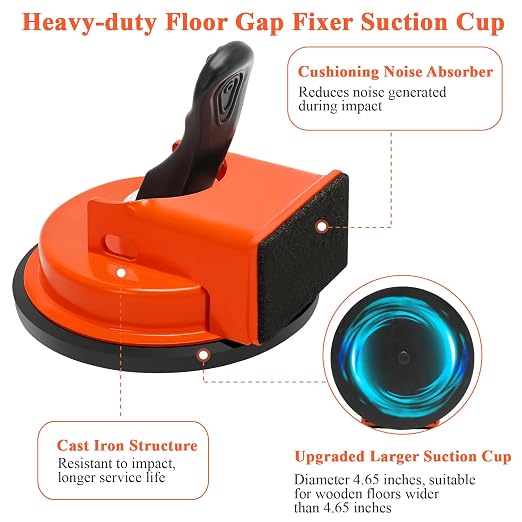 Floor Gap Fixer Tool with 10 Reusable Sticky Pads, Enhanced Suction Cup Laminate/Vinyl Flooring Tool for Fix Gaps, Professional Heavy Duty Floor Gap Repair Kit for Vinyl Plank Hardwood Floor