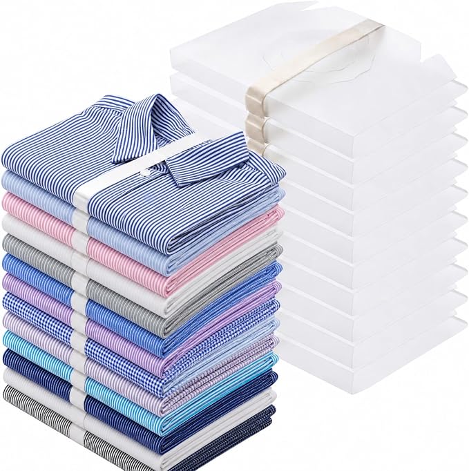 Novabright 30 Pack Large Shirt Folding Board 16.73 x 10.63'' Stackable Clothes Folder Plastic Laundry Organizer Portable T-Shirt Storage Travel Space Saving for Casual Wear Laundromats Traveler, Clear