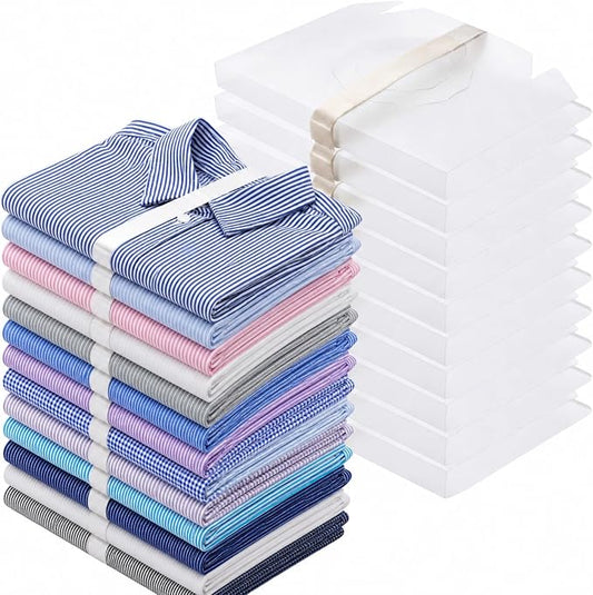 Novabright 30 Pack Large Shirt Folding Board 16.73 x 10.63'' Stackable Clothes Folder Plastic Laundry Organizer Portable T-Shirt Storage Travel Space Saving for Casual Wear Laundromats Traveler, Clear