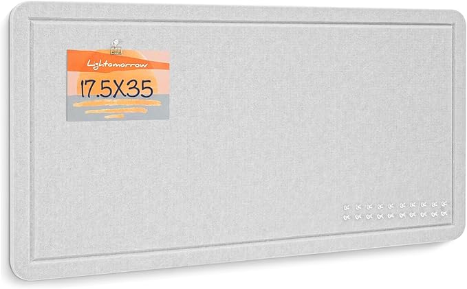 Felt Bulletin Board 35x18 inches, Decorative Pin Board for Home & Office | Cork Board Alternative for Wall with Push Pins, Display Mood Board for Photos, Notes & Reminders