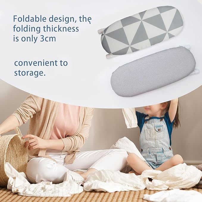 Oedema Mini Ironing Board 10.2" Portable Folding Ironing Board Cloth Cover for Collar Cuff Shoulder Corner (Style 3)