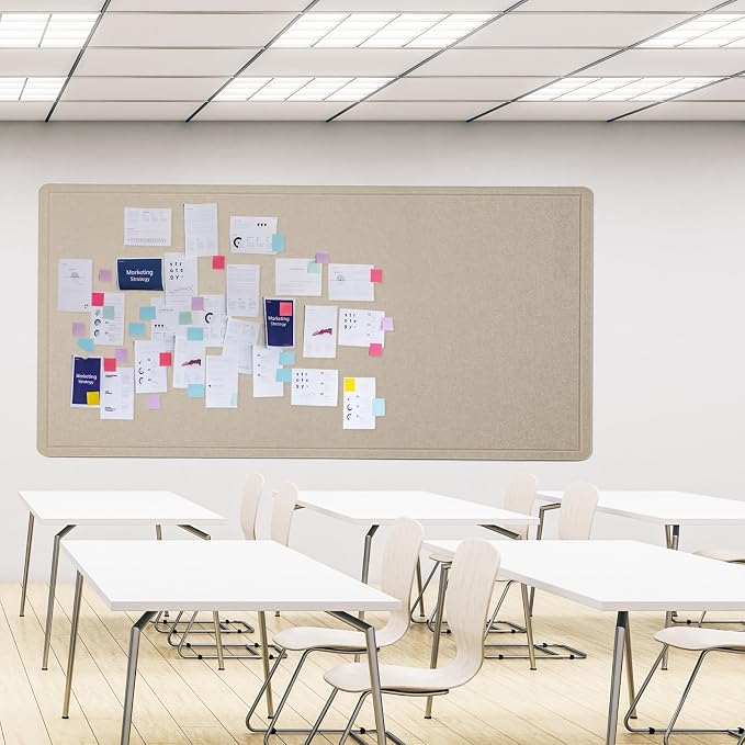 Felt Bulletin Board 96x48 inches, Decorative Pin Board for Home & Office | Cork Board Alternative for Wall with Push Pins, Display Mood Board for Photos, Notes & Reminders