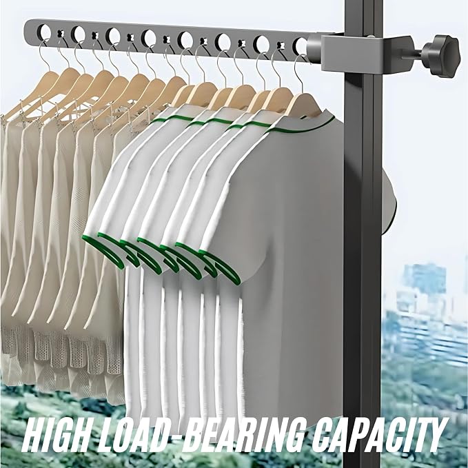 Foldable Indoor/Outdoor Swivel Folding 15-Hole Clothes Drying Rack - White, Space-Saving, Portable, Heavy-Duty Aluminum for Small Spaces, Balcony, Bathroom, Travel & Camping Airer