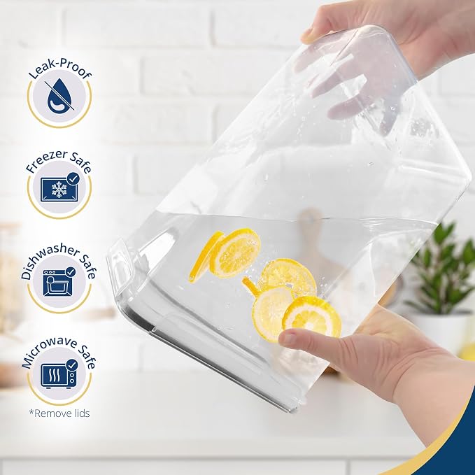 Reli. Airtight Food Storage Containers Stackable 8.5L Flour Sugar (2 Pack) | Pantry Storage, XXL, Freshness Seal, Dry Goods, See-Through, Labels, Measuring Cup, BPA Free, Leak-Proof, Reusable