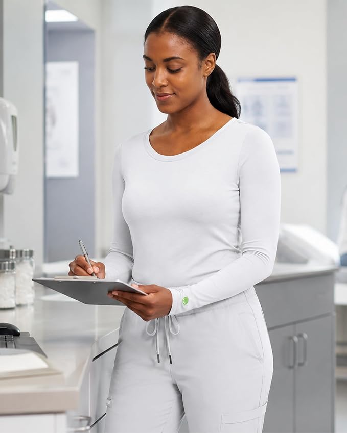 Healing Hands Underscrub Long Sleeve Women Knits Scrub Tops | Soft Cotton Blend Knit, Breathable Stretch Comfort, Machine Wash, Easy Care Fabric, Ideal For Layering Under Scrubs