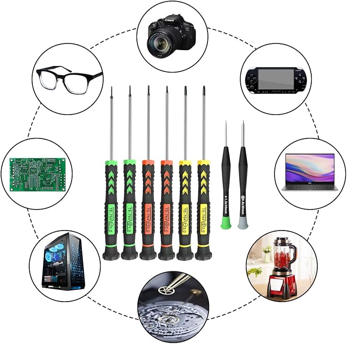 12 Pcs Small Screwdriver Set with Flathead Phillips Pentalobe Screwdriver | Stainless Steel Magnetic Multi-Size Screwdrivers, Non Slip handles, Suitable For iPhone PC Laptop Eyeglass Jewelry Watch