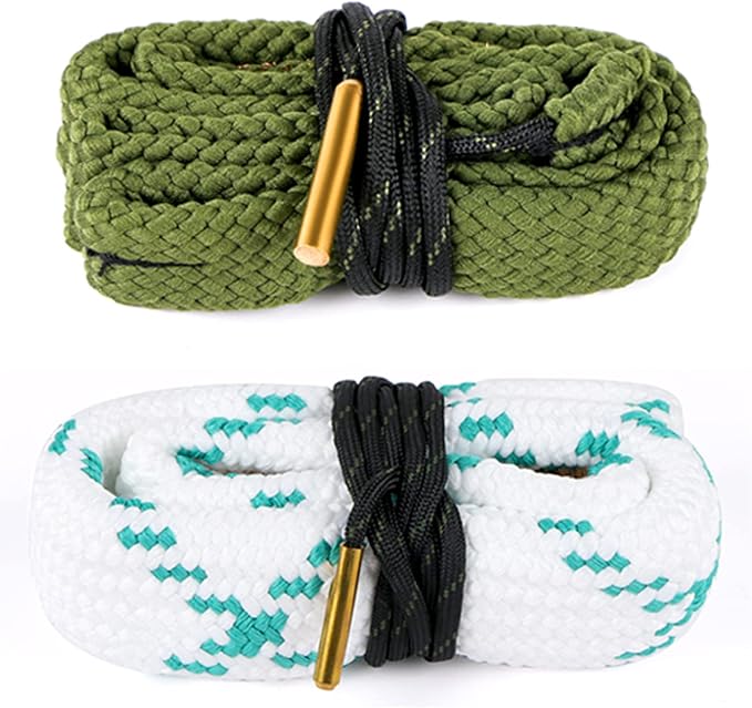 2Pack/3Pack Bore Rope Brush Gun Cleaner Cleaning Snakes, Barrel Snake for 5.56mm/.223/.22/9mm/Cal .380/12 GA/. 30 Cal/.308/.44 Cal. Rifle Shotgun Gun Cleaning(Choose Your Cal)