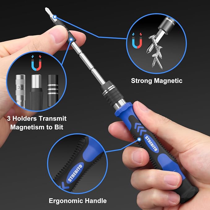 STREBITO Electronics Precision Screwdriver Sets 142-Piece with 120 Bits | Magnetic Repair Tool Kit for iPhone, MacBook, Computer, Laptop, PC, Tablet, PS4, Xbox, Nintendo, Game Console