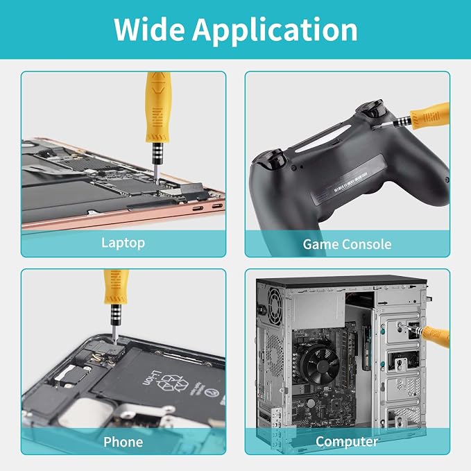 Mini Precision Screwdriver Set: Electronics Repair Tool Kit for Computer Laptop Nintendo Phone PS4 with 35PCS Bits T5 T6 T8 T10 T15 Torx Y00 Tri-wing for Beginner IT DIY