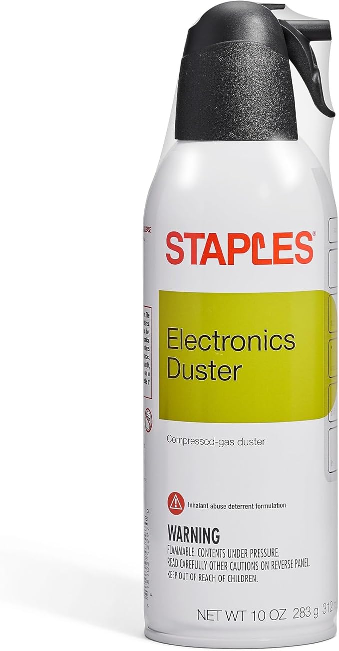 Staples Compressed Air Dusters, Canned Air for Electronics & Office Devices | Blasts dust and debris from keyboards, laptops, vents and hard-to-reach equipment.
