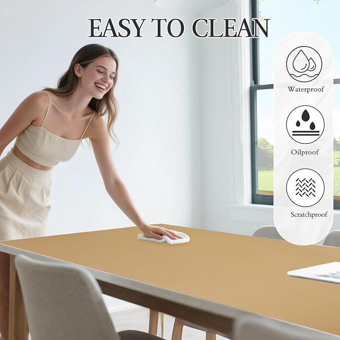 Beautysaid Shelf and Drawer Liner for Kitchen Cabinet Non Adhesive Non Slip | Shelf Paper Waterproof Washable Thickened for Dresser Pantry Shelve Bathroom Protector Liner(Beige,18 in x 20 FT)
